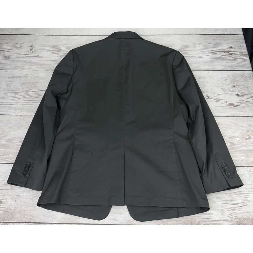 Banana Republic Men's 44R Black Cotton Suit Jacket Blazer Tailored Fit Excellent